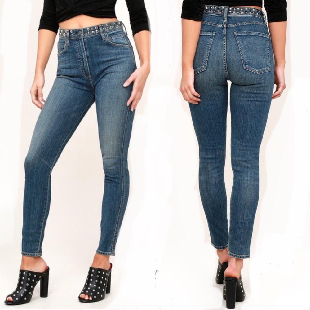 AGOLDE Roxanne Studded High Waist Jeans size 26